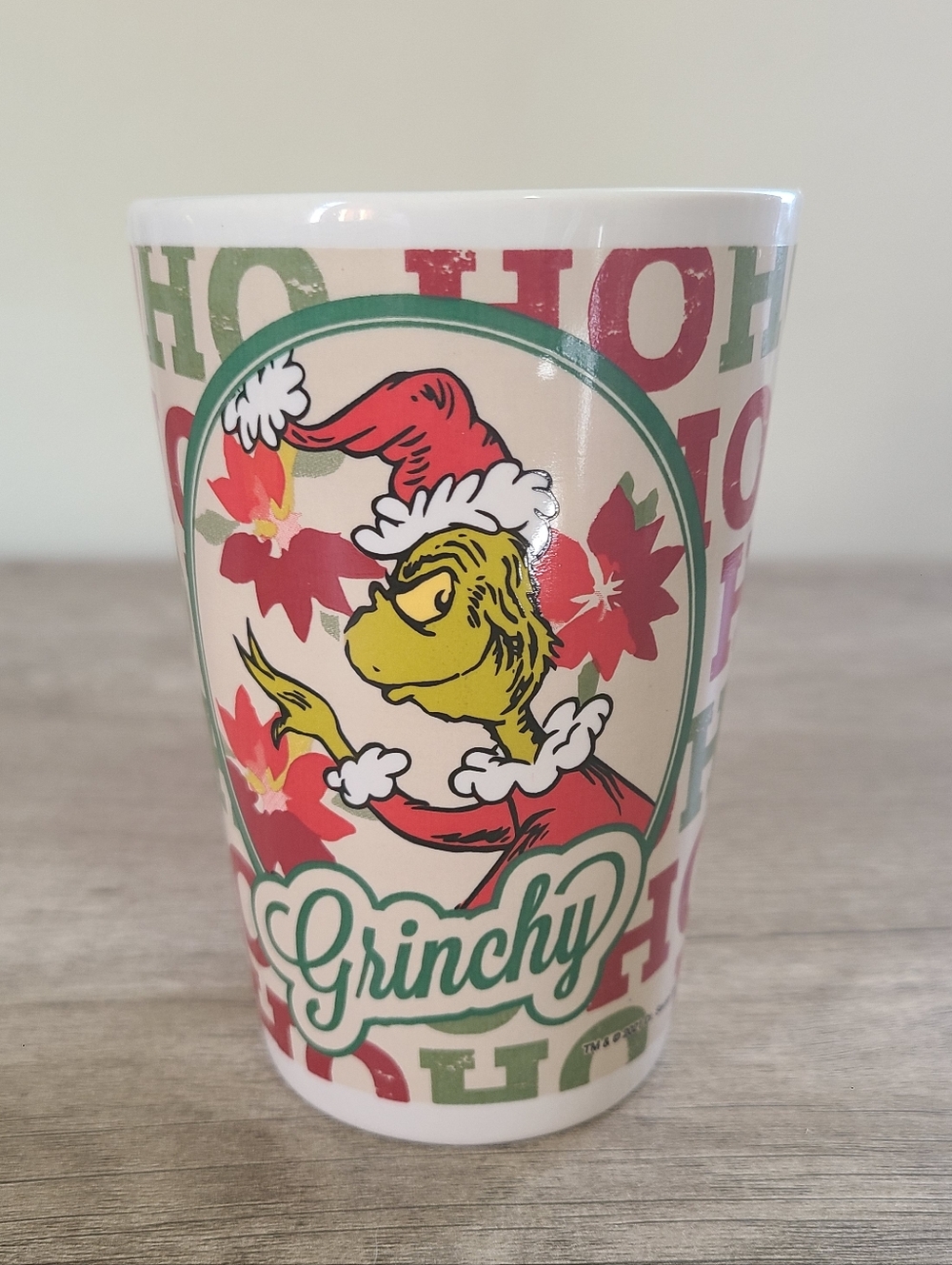 The Grinch ~ Grinchy ~ Holiday Ceramic Coffee Mug Distressed Typography